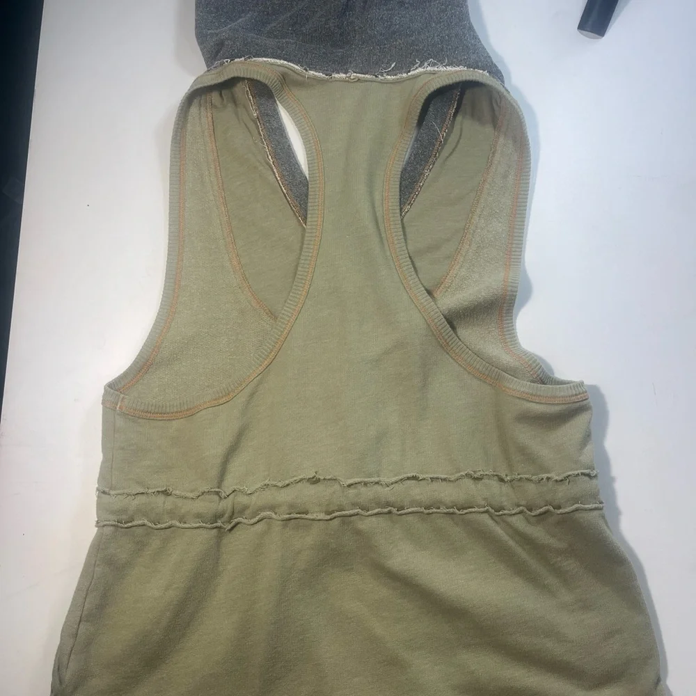 Free People Olive and Charcoal Sleeveless Hoodie - Picture 6 of 8
